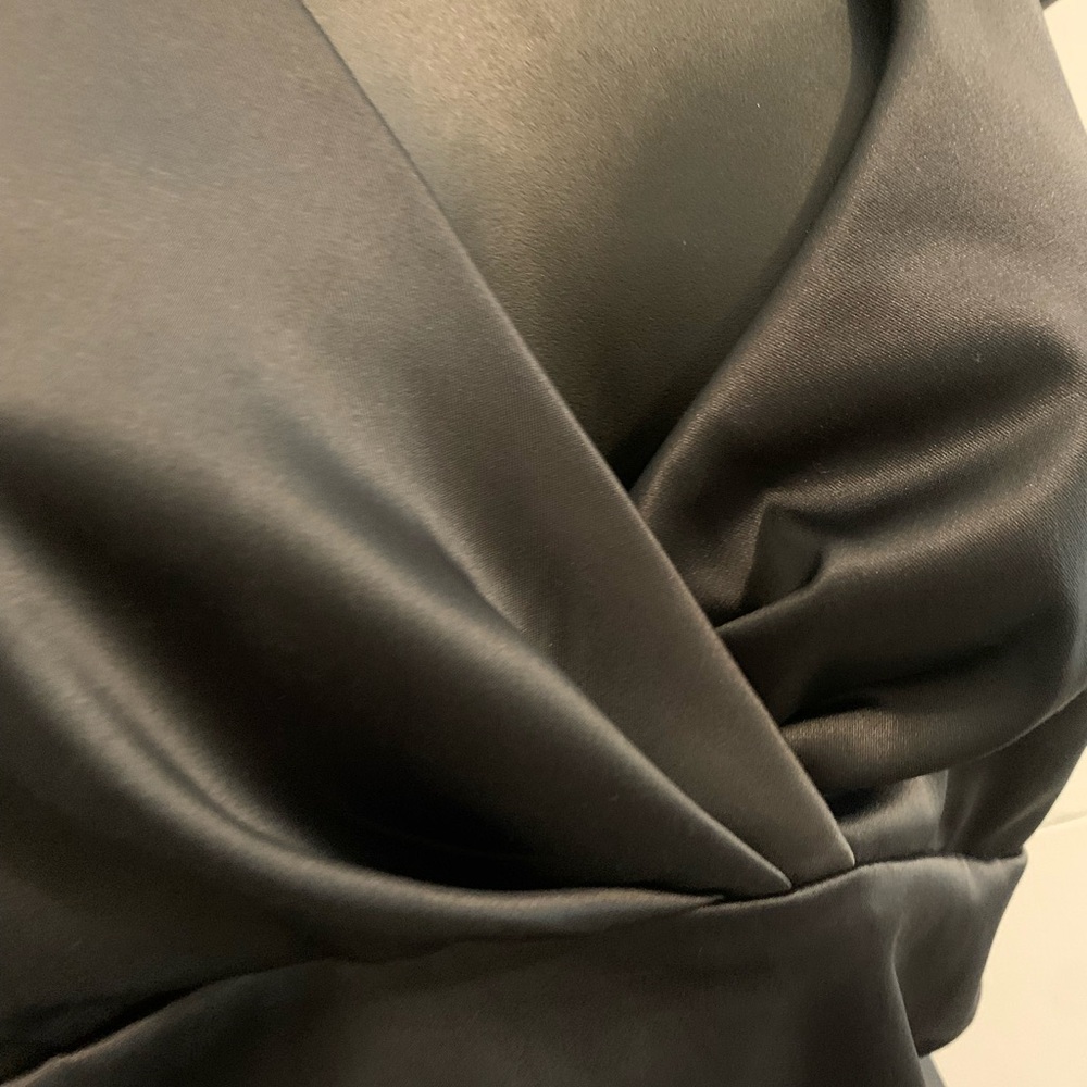 Vintage 90s Classic Le Chateau Sleek Black Cocktail Dress - Picture 5 of 16